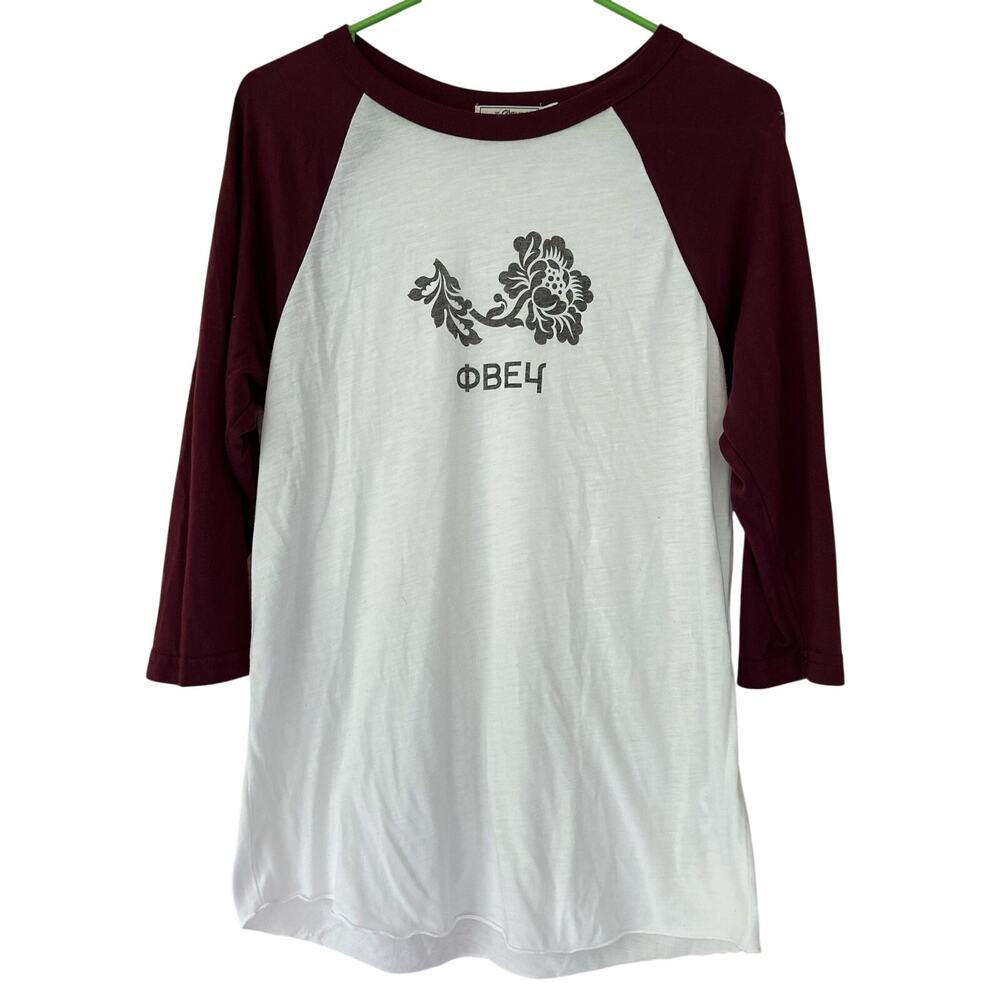 Obey 1989 USA Burgundy Raglan Graphic Baseball Tee ringer Vintage Style M